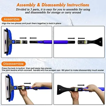 Tenozek 37.5" Extendable Ice Scraper with Foam Grip