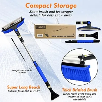 Tenozek 37.5" Extendable Ice Scraper with Foam Grip