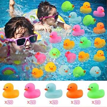 50 Pack Multicolor Mini Rubber Duck Bath Toy Colored Little Ducks