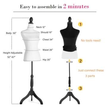 Adjustable Female Mannequin with Detachable Cover
