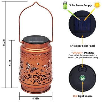 Solar Lanterns for Gardens - Waterproof Butterfly Decor