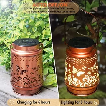 Solar Lanterns for Gardens - Waterproof Butterfly Decor