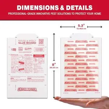 Catchmaster Pro Strength Mouse & Insect Glue Boards 60pk Traps Indoor for Home, Adhesive Bug Catcher, Rat & Rodent Sticky Trap, Non Toxic Bulk Pre-Baited Glue Traps, Pet Safe House Pest Control