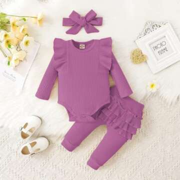 Bekarsy Baby Girl Fall Outfit - Cute 3 Piece Set