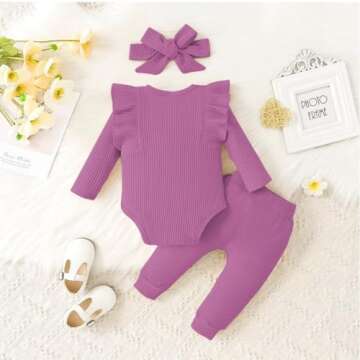 Bekarsy Baby Girl Fall Outfit - Cute 3 Piece Set