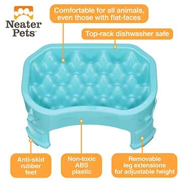 Neater Raised Slow Feeder Dog Bowl - Adjustable Pet Feeder