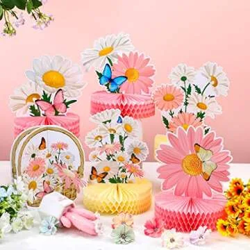 Hotop Daisy Flower Birthday Party Decorations Set - 9 pcs