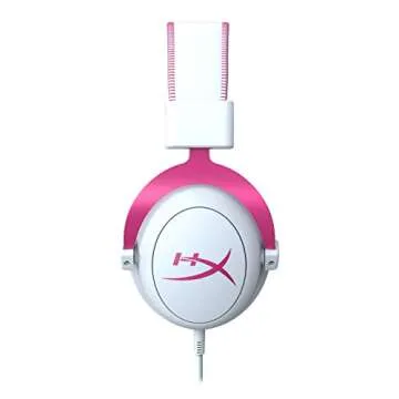 HyperX Cloud II - Gaming Headset, 7.1 Virtual Surround Sound, Memory Foam Ear Pads, Durable Aluminum Frame, Detachable Microphone, Works with PC, PS5, PS4 – White/Pink