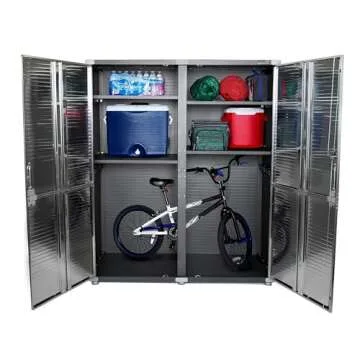 Seville Classics UltraHD Solid Steel Lockable Metal Storage Cabinet Locker Organizer, w/Adjustable Shelves for Garage, Warehouse, Office, Classroom, Graphite, 60" W x 24" D x 72" H