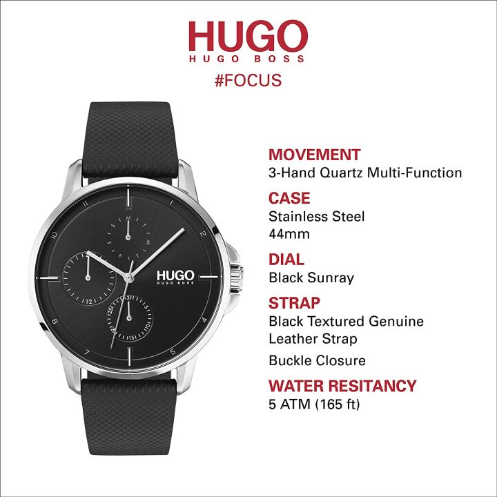 HUGO Focus Men's Multifunction Business Watch - Black