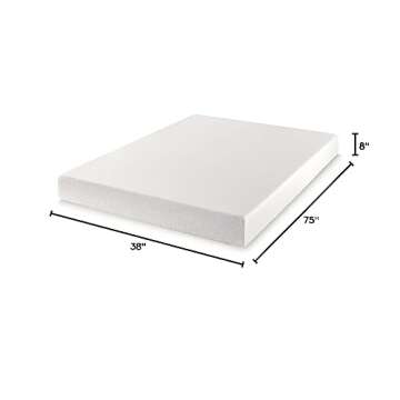 Best Price Mattress 8 inch Twin Mattress Bed-In-A-Box, Green Tea Memory Foam, White