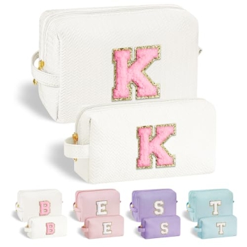 YOOLIFE Initial Makeup Bag | Teen Girl Gifts Trendy Stuff for Girls, Valentines Day Gifts | Tween Gi...