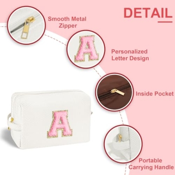 YOOLIFE Initial Makeup Bag | Personalized Gifts for Her