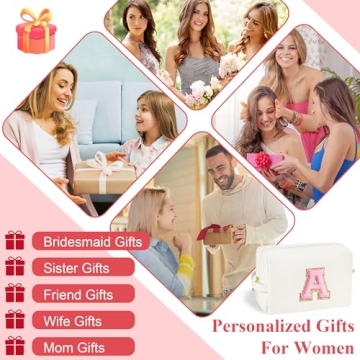 YOOLIFE Initial Makeup Bag | Personalized Gifts for Her