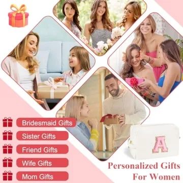 YOOLIFE Initial Makeup Bag | Personalized Gifts for Her