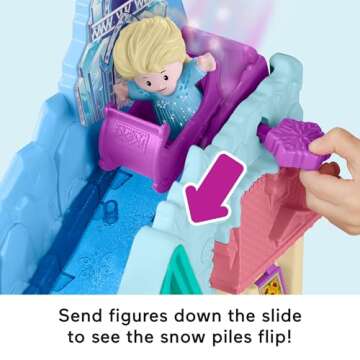 Fisher-Price Little People Toddler Toy Disney Frozen Arendelle Sledding Adventures Playset with Figures for Pretend Play Ages 18+ Months