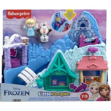 Fisher-Price Little People Toddler Toy Disney Frozen Arendelle Sledding Adventures Playset with Figures for Pretend Play Ages 18+ Months