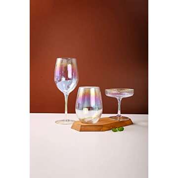 OMITA Colorful Coupe Cocktail Glasses Set of 4