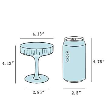 OMITA Colorful Coupe Cocktail Glasses Set of 4