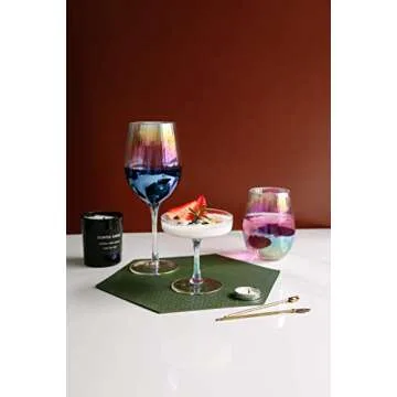 OMITA Colorful Coupe Cocktail Glasses Set of 4