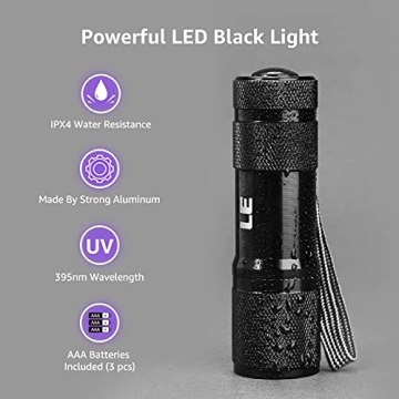 Portable UV Black Light Flashlight for Stains & More