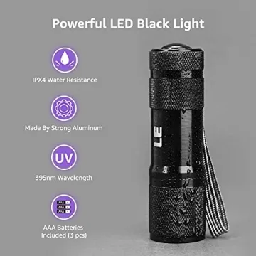 Portable UV Black Light Flashlight for Stains & More