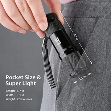 Portable UV Black Light Flashlight for Stains & More