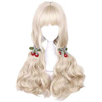 aiyaya Long Curly Wig - Natural Light Blonde Synthetic Hair