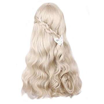 aiyaya Long Curly Wig - Natural Light Blonde Synthetic Hair