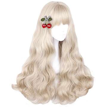 aiyaya Long Curly Wig - Natural Light Blonde Synthetic Hair