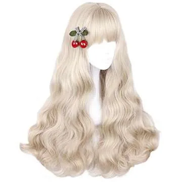 aiyaya Long Curly Wig - Natural Light Blonde Synthetic Hair