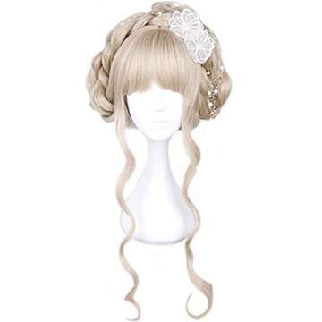aiyaya Long Curly Wig - Natural Light Blonde Synthetic Hair
