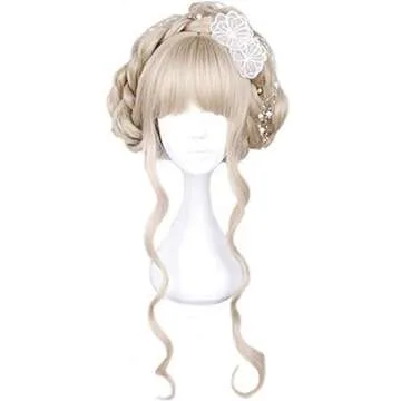 aiyaya Long Curly Wig - Natural Light Blonde Synthetic Hair