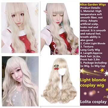 aiyaya Long Curly Wig - Natural Light Blonde Synthetic Hair