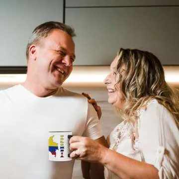 Colombian Flag Mug - Two Tone Black Ceramic Coffee Cup