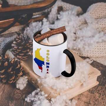 Colombian Flag Mug - Two Tone Black Ceramic Coffee Cup