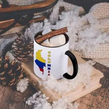 Colombian Flag Mug - Two Tone Black Ceramic Coffee Cup