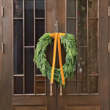 Zeyune Norfolk Pine Wreath Beautiful Faux Winter Decor