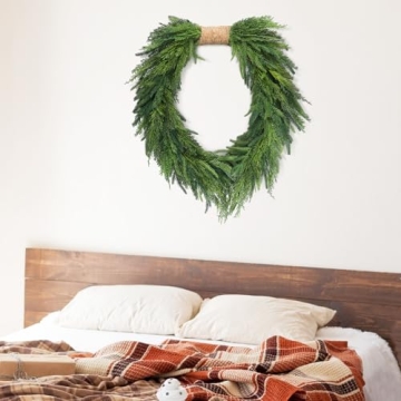 Zeyune Norfolk Pine Wreath Beautiful Faux Winter Decor