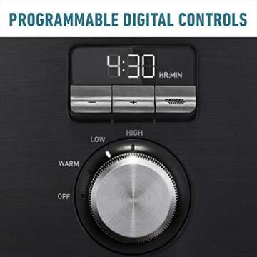 Calphalon Slow Cooker with Digital Timer and Programmable Controls, 5.3 Quarts, Stainless Steel