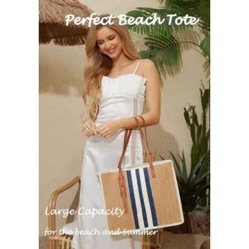 YIKOEE Large Straw Tote Bag: Summer Straw Handbags for Vacation