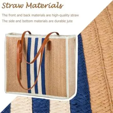 YIKOEE Large Straw Tote Bag: Summer Straw Handbags for Vacation