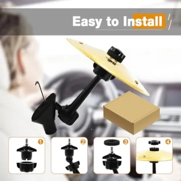 Car Cymbal Air Vent Drum Mini for Musicians in Gold