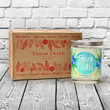 Beach Please, Beach Lover Gifts for Women, Beach Candle, Beach Gifts for Women Friends, Ocean Themed...