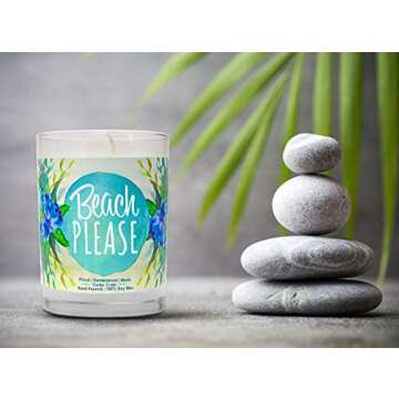 Beach Please, Beach Lover Gifts for Women, Beach Candle, Beach Gifts for Women Friends, Ocean Themed Candle,Beach House décor for Best Friends, Lovers of The Ocean, Sand, sea, Pool or Lake.