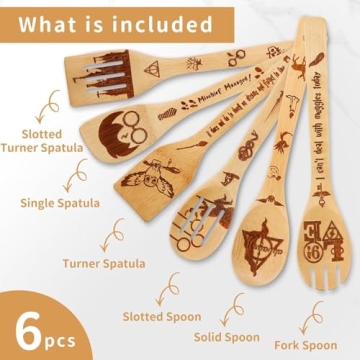 Magical Harry Potter Wooden Spoon Set for Cooking