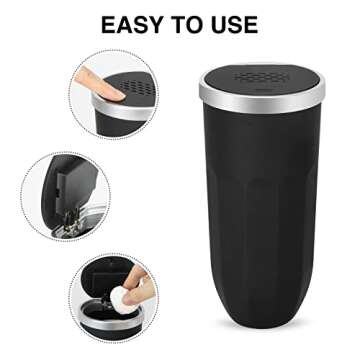 OUDEW 2 Packs Aromatherapy Car Trash Can, Car Trash Can Cup Holder,Mini Car Trash Bin, Aromatherapy Diffuser Press to Open Multipurpose Trash Can for Car, Home, Office, Kitchen, Bedroom, Black