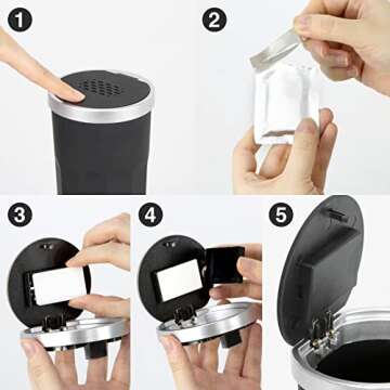 OUDEW 2 Packs Aromatherapy Car Trash Can, Car Trash Can Cup Holder,Mini Car Trash Bin, Aromatherapy Diffuser Press to Open Multipurpose Trash Can for Car, Home, Office, Kitchen, Bedroom, Black