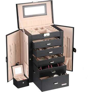 Homde 2 in 1 Jewelry Box & Organizer Gift for Women