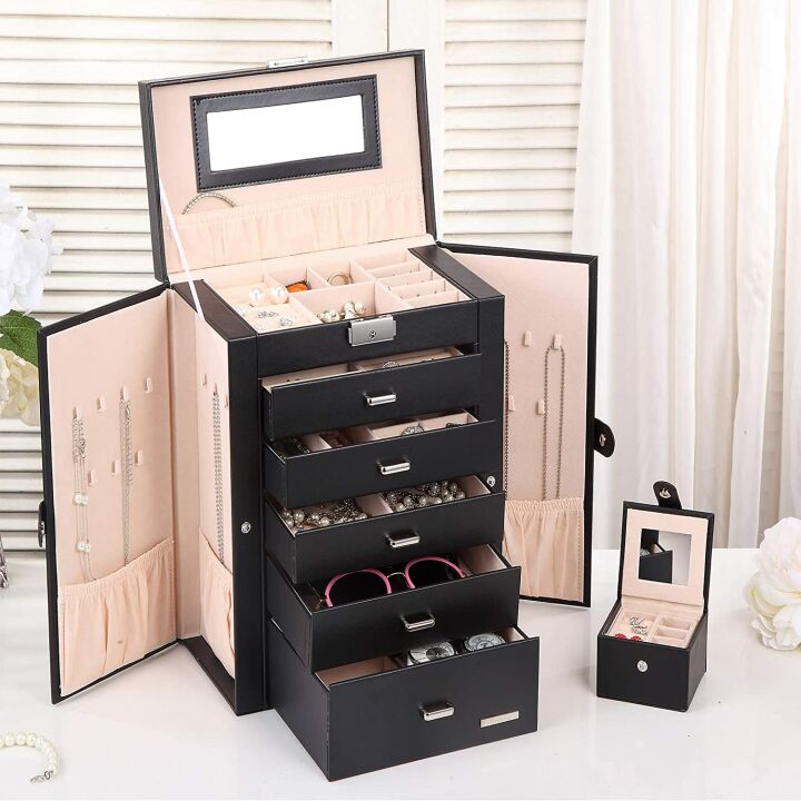 Homde 2 in 1 Jewelry Box & Organizer Gift for Women